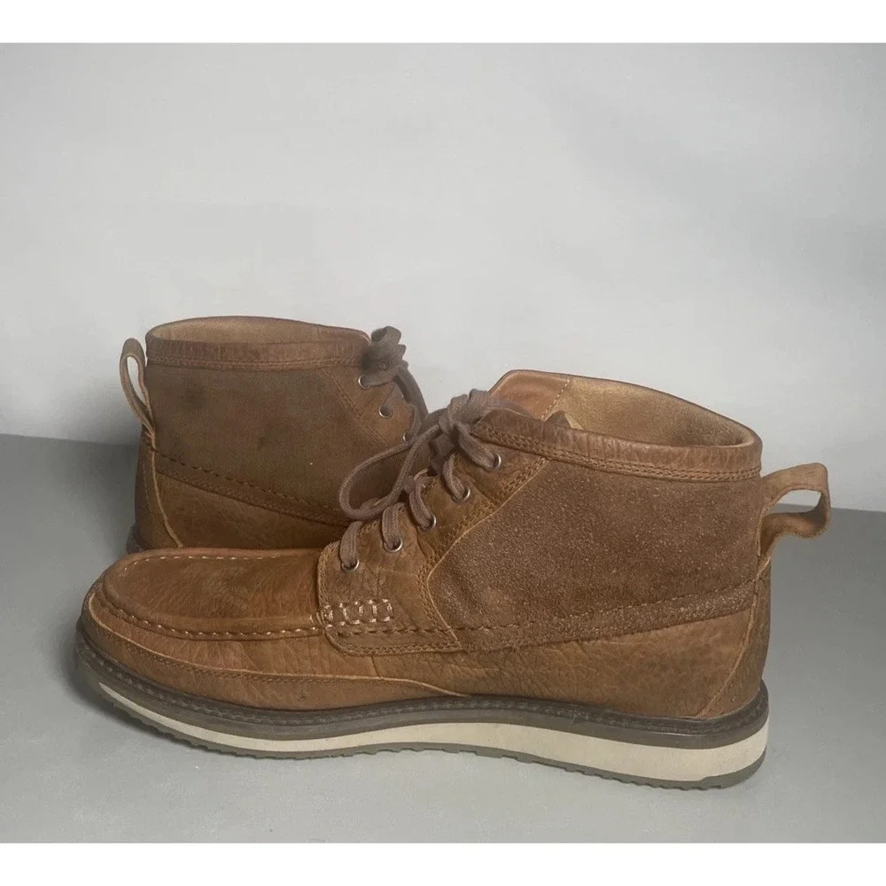 ARIAT LOOKOUT Distressed Leather Moc‎ Toe Chukka Boots Men's US 12 EE